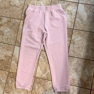 Pink waffle leggings